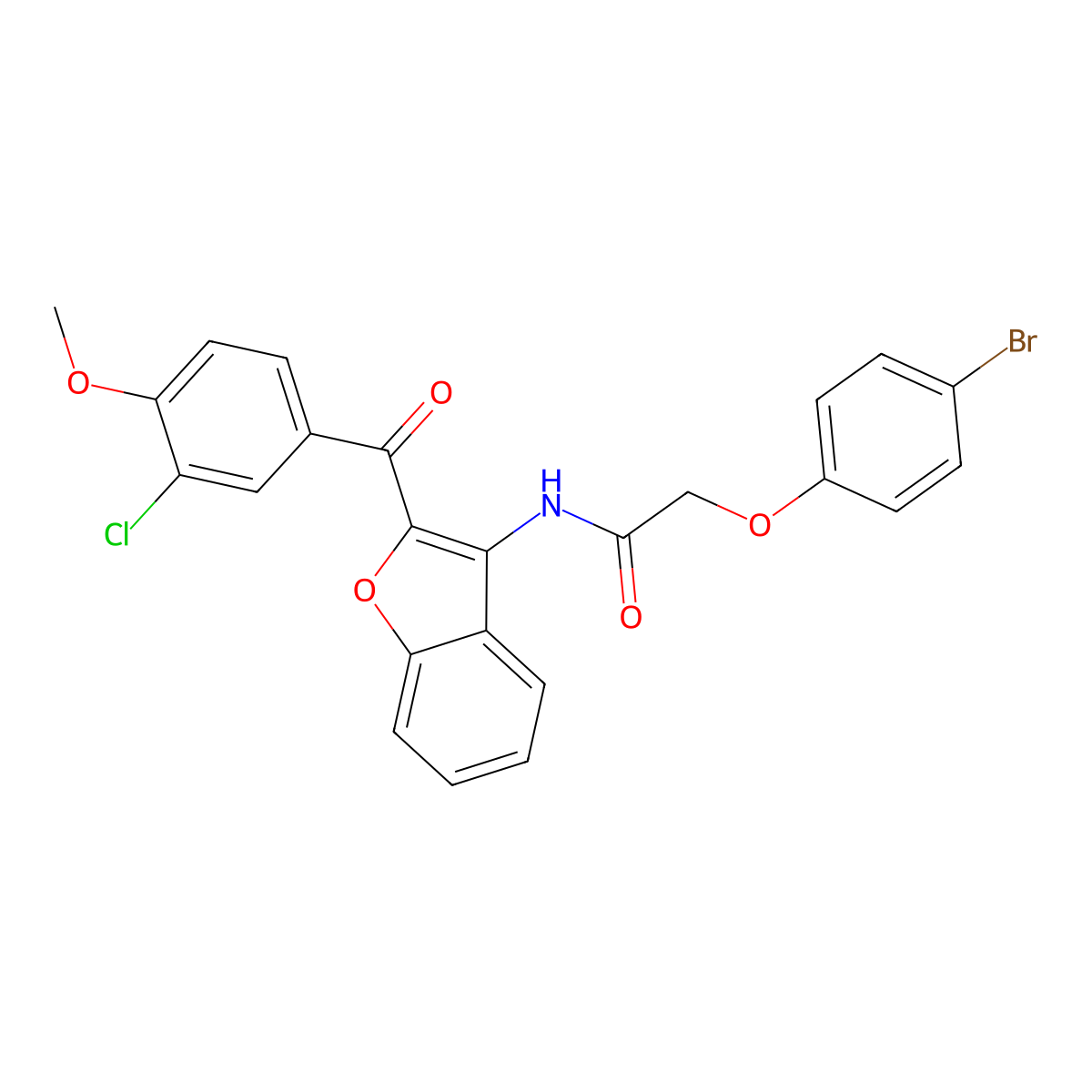 2-(4-bromophenoxy)-N-{2-[(3-chloro-4-methoxyphenyl)carbonyl]-1-benzofuran-3-yl}acetamide molecular structure, CAS 620154-06-5