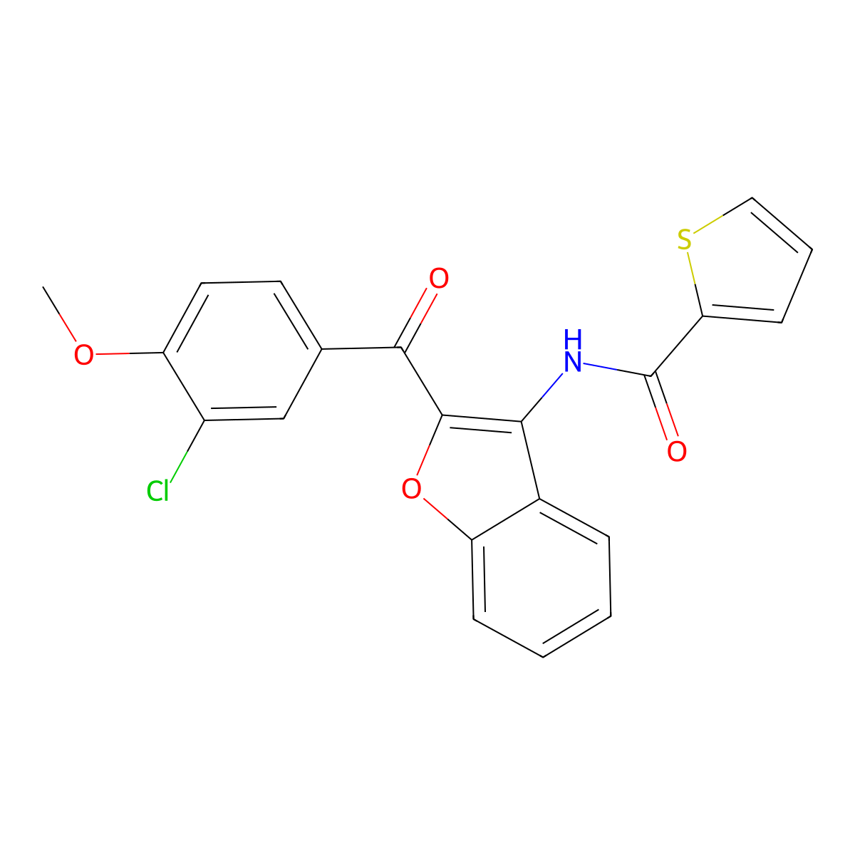 N-[2-(3-chloro-4-methoxybenzoyl)-1-benzofuran-3-yl]thiophene-2-carboxamide molecular structure, CAS 620154-16-7