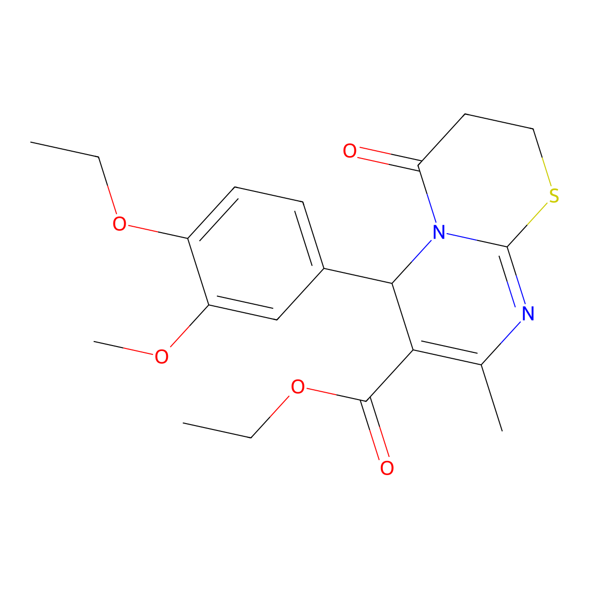 ethyl 6-(4-ethoxy-3-methoxyphenyl)-8-methyl-4-oxo-3,4-dihydro-2H,6H-pyrimido[2,1-b][1,3]thiazine-7-carboxylate molecular structure, CAS 620154-42-9