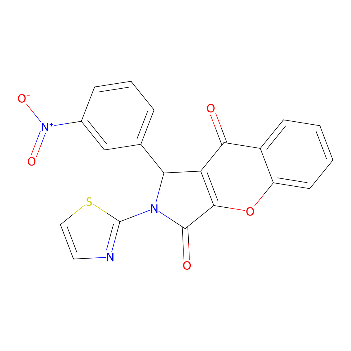 1-(3-Nitrophenyl)-2-(thiazol-2-yl)-1,2-dihydrochromeno[2,3-c]pyrrole-3,9-dione molecular structure, CAS 620154-68-9