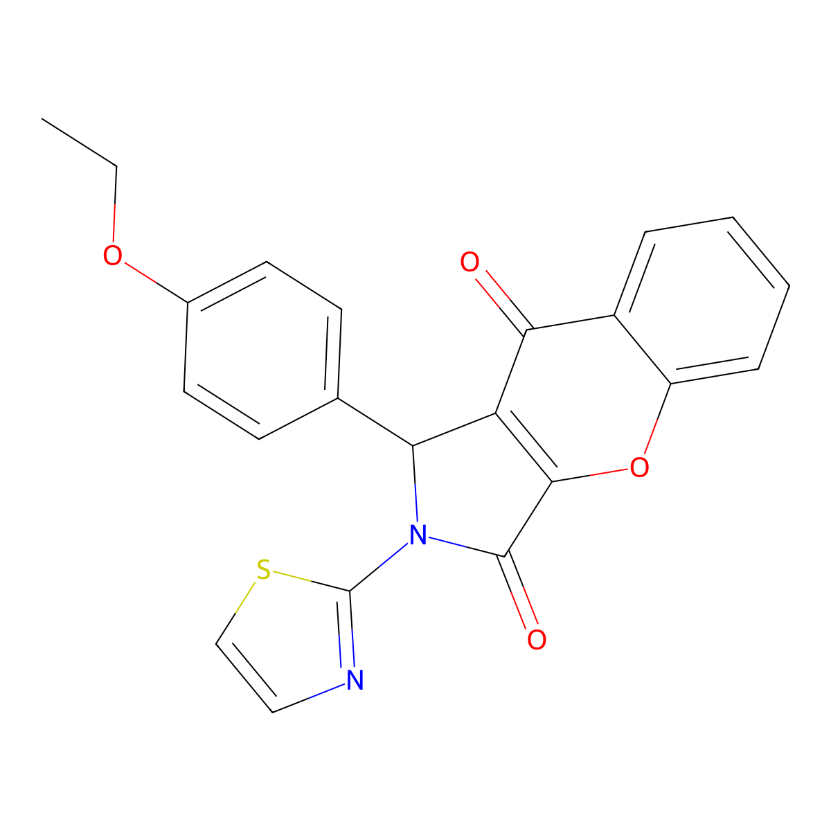 1-(4-Ethoxyphenyl)-2-(1,3-thiazol-2-yl)-1,2-dihydrochromeno[2,3-c]pyrrole-3,9-dione molecular structure, CAS 620154-79-2