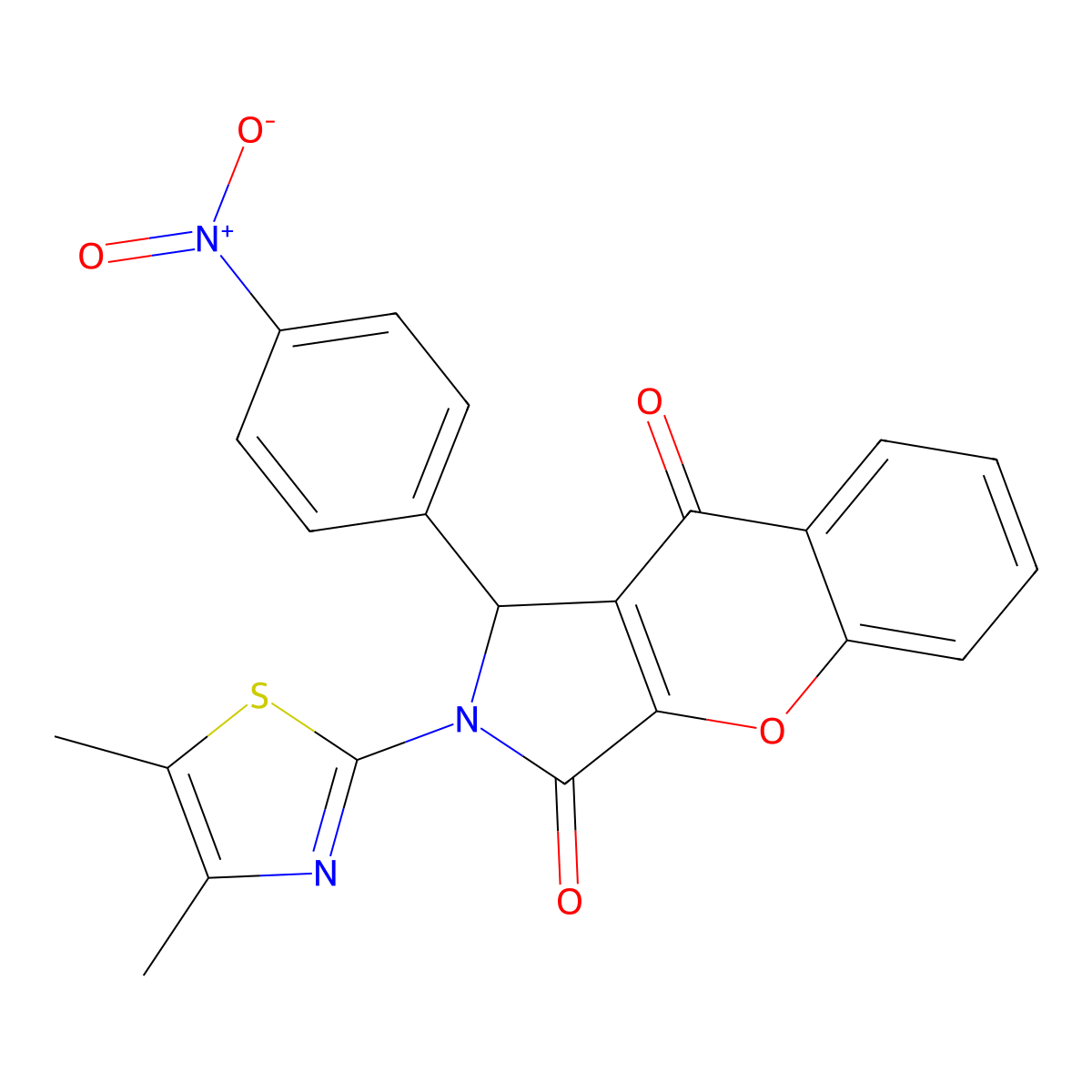 2-(4,5-dimethyl-1,3-thiazol-2-yl)-1-(4-nitrophenyl)-1H-chromeno[2,3-c]pyrrole-3,9-dione molecular structure, CAS 620155-34-2