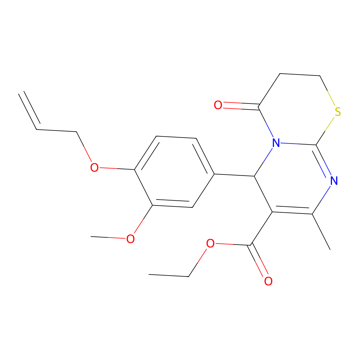 ethyl 6-[4-(allyloxy)-3-methoxyphenyl]-8-methyl-4-oxo-3,4-dihydro-2H,6H-pyrimido[2,1-b][1,3]thiazine-7-carboxylate molecular structure, CAS 620156-72-1