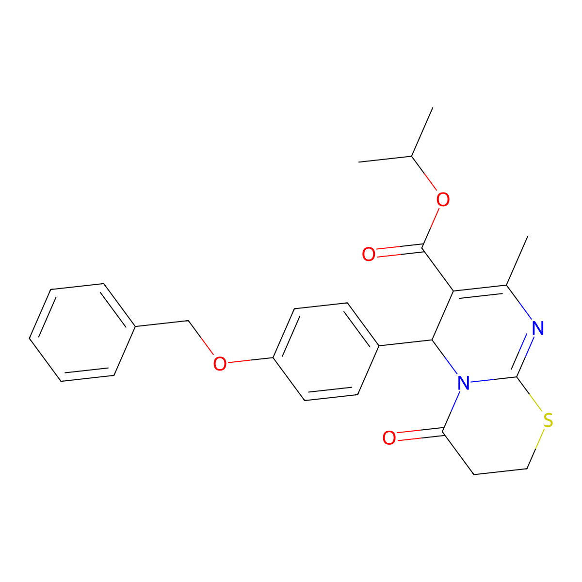 isopropyl 6-[4-(benzyloxy)phenyl]-8-methyl-4-oxo-3,4-dihydro-2H,6H-pyrimido[2,1-b][1,3]thiazine-7-carboxylate molecular structure, CAS 620156-78-7