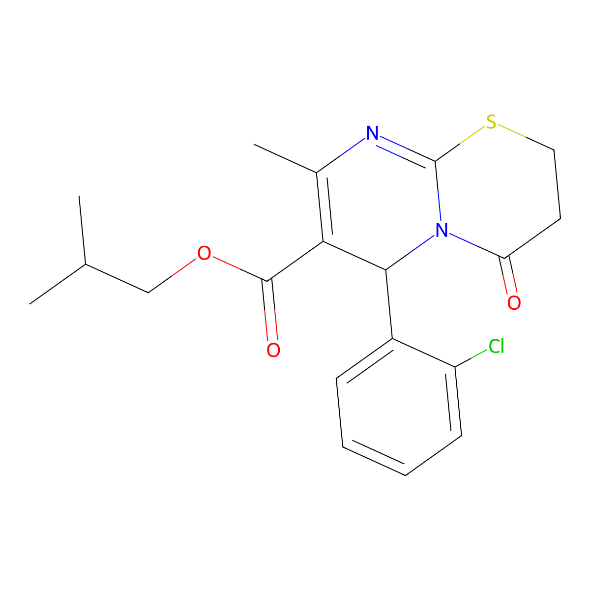 2-methylpropyl 6-(2-chlorophenyl)-8-methyl-4-oxo-2H,3H,4H,6H-pyrimido[2,1-b][1,3]thiazine-7-carboxylate molecular structure, CAS 620156-80-1