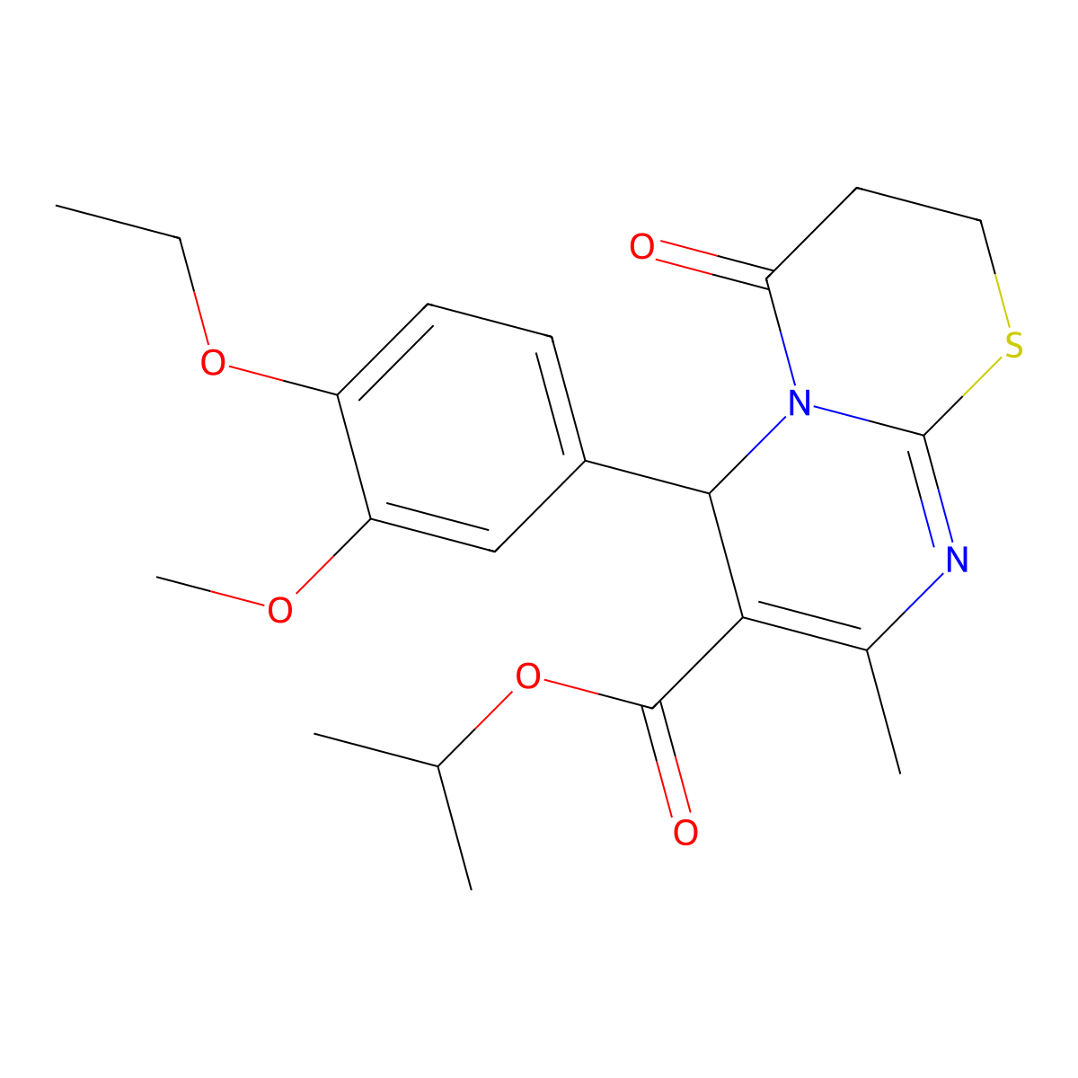 Isopropyl 6-(4-ethoxy-3-methoxyphenyl)-8-methyl-4-oxo-2,3,4,6-tetrahydropyrimido[2,1-b][1,3]thiazine-7-carboxylate molecular structure, CAS 620156-88-9