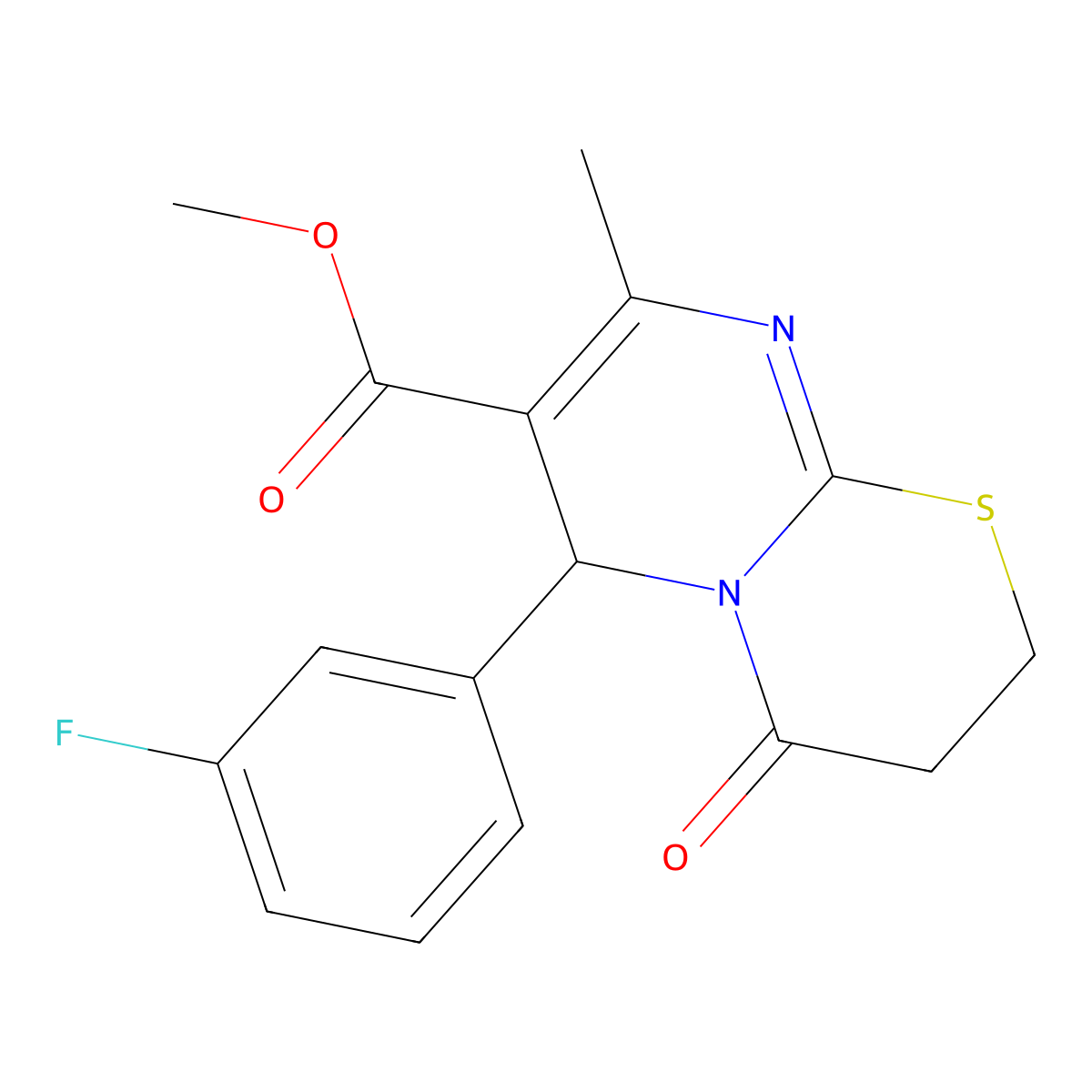 methyl 6-(3-fluorophenyl)-8-methyl-4-oxo-3,4-dihydro-2H,6H-pyrimido[2,1-b][1,3]thiazine-7-carboxylate molecular structure, CAS 620156-89-0