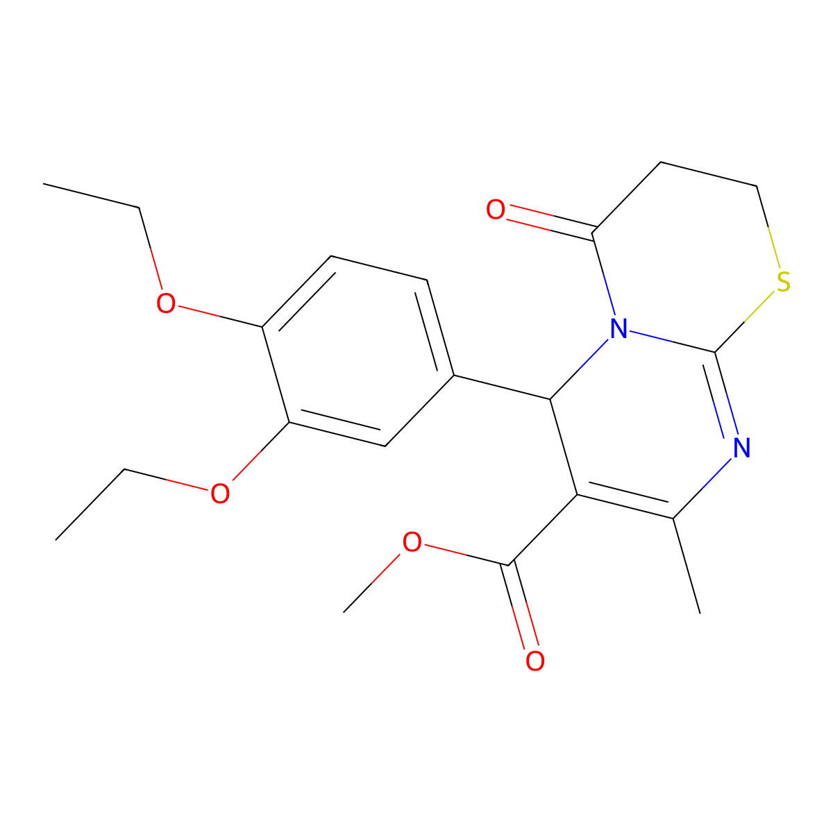 methyl 6-(3,4-diethoxyphenyl)-8-methyl-4-oxo-3,4-dihydro-2H,6H-pyrimido[2,1-b][1,3]thiazine-7-carboxylate molecular structure, CAS 620156-92-5