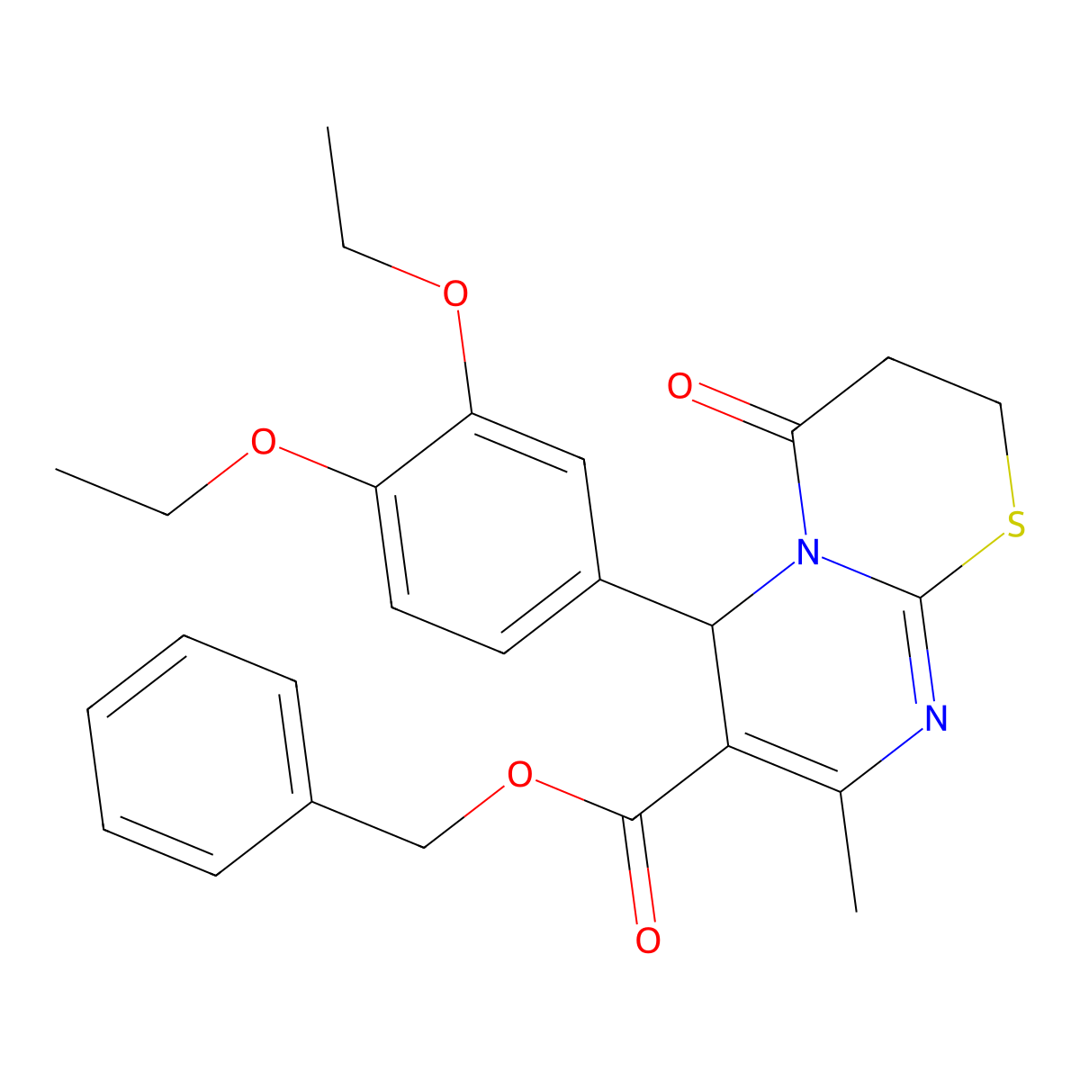 benzyl 6-(3,4-diethoxyphenyl)-8-methyl-4-oxo-3,4-dihydro-2H,6H-pyrimido[2,1-b][1,3]thiazine-7-carboxylate molecular structure, CAS 620156-98-1