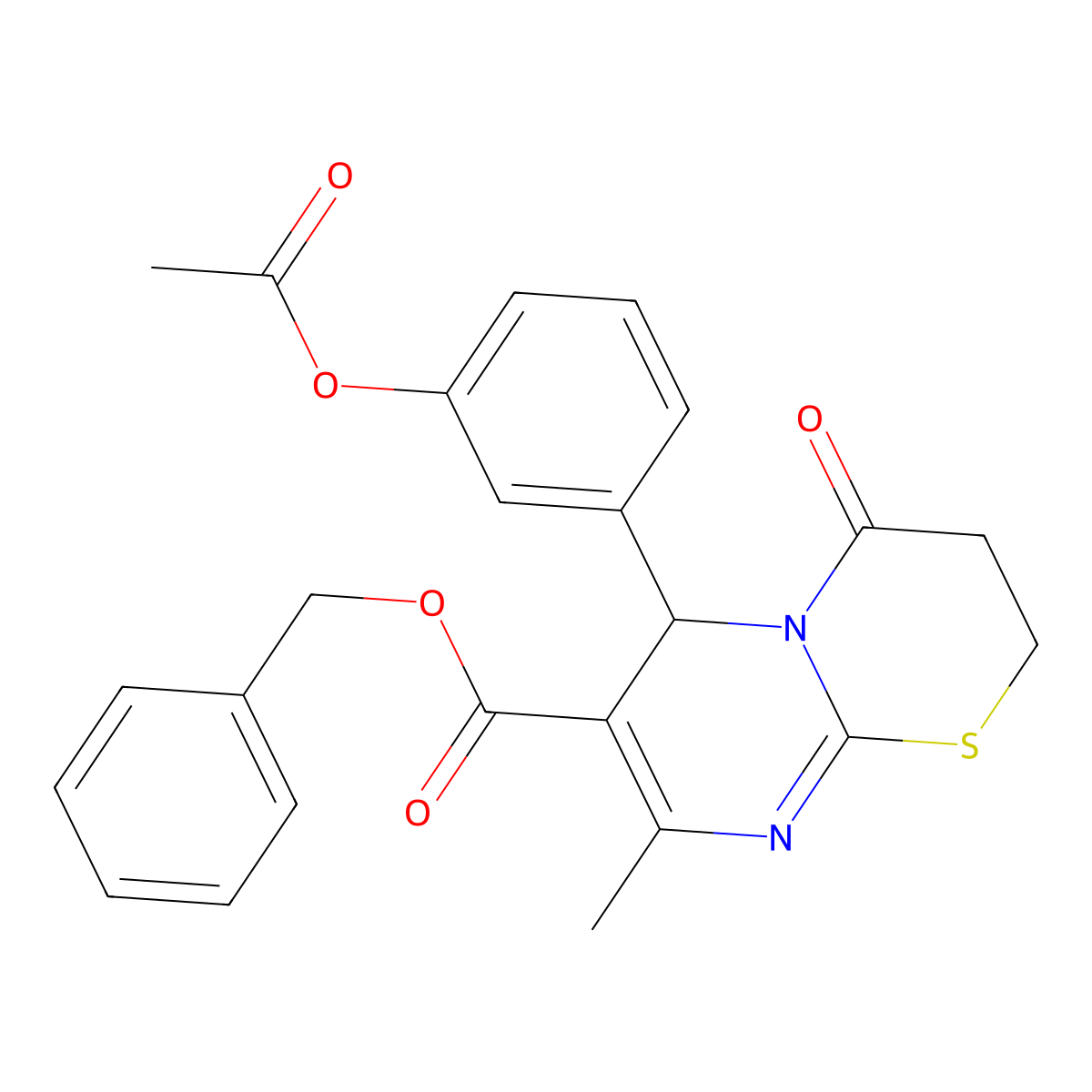 benzyl 6-(3-acetyloxyphenyl)-8-methyl-4-oxo-3,6-dihydro-2H-pyrimido[2,1-b][1,3]thiazine-7-carboxylate molecular structure, CAS 620156-99-2