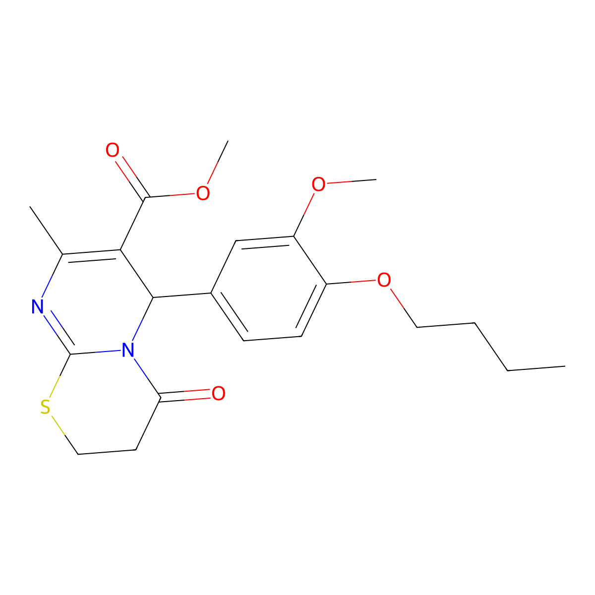 methyl 6-(4-butoxy-3-methoxyphenyl)-8-methyl-4-oxo-3,4-dihydro-2H,6H-pyrimido[2,1-b][1,3]thiazine-7-carboxylate molecular structure, CAS 620157-20-2
