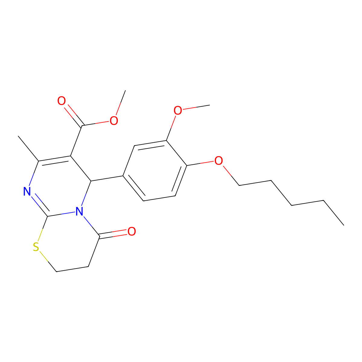 methyl 6-[3-methoxy-4-(pentyloxy)phenyl]-8-methyl-4-oxo-3,4-dihydro-2H,6H-pyrimido[2,1-b][1,3]thiazine-7-carboxylate molecular structure, CAS 620157-28-0