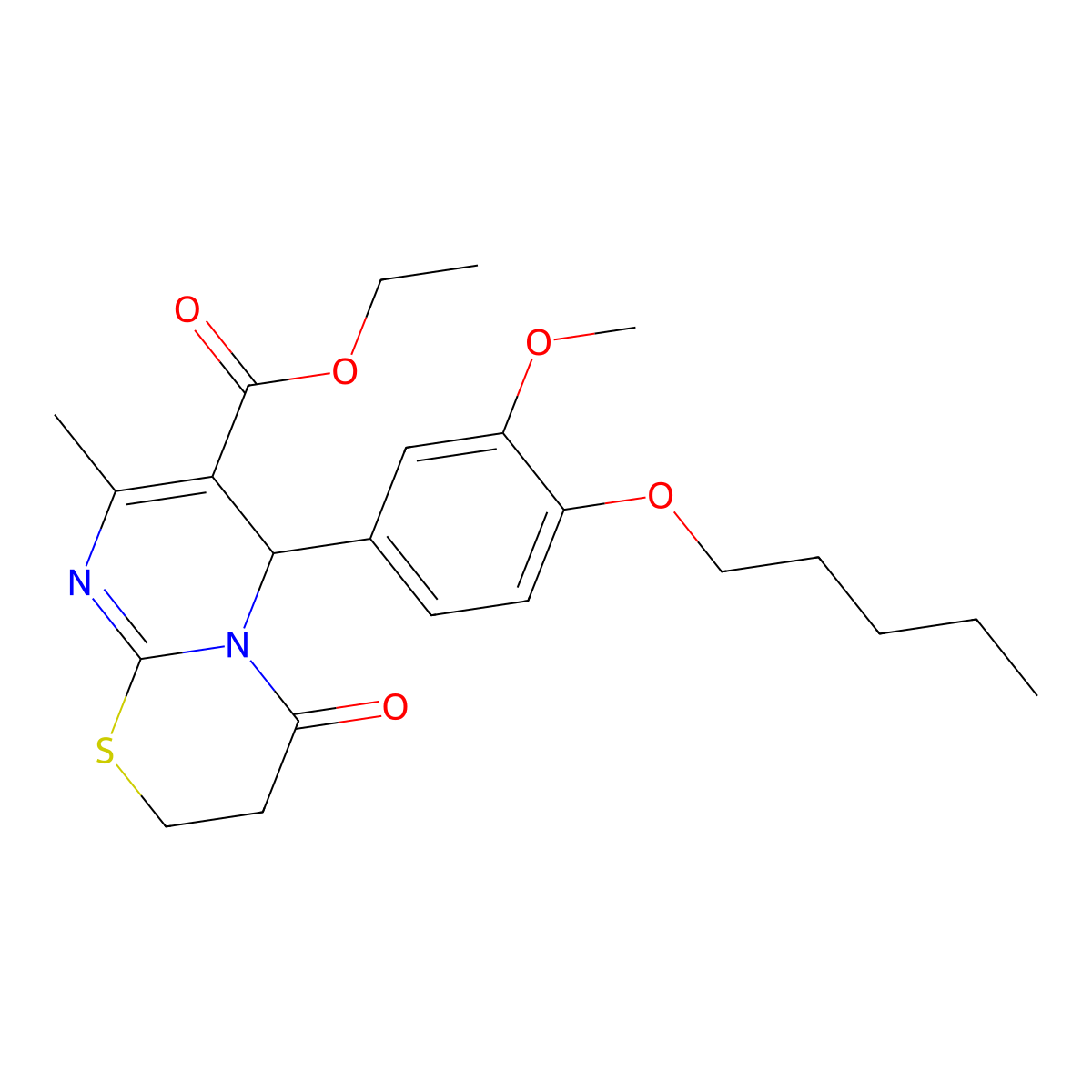 ethyl 6-[3-methoxy-4-(pentyloxy)phenyl]-8-methyl-4-oxo-3,4-dihydro-2H,6H-pyrimido[2,1-b][1,3]thiazine-7-carboxylate molecular structure, CAS 620157-29-1
