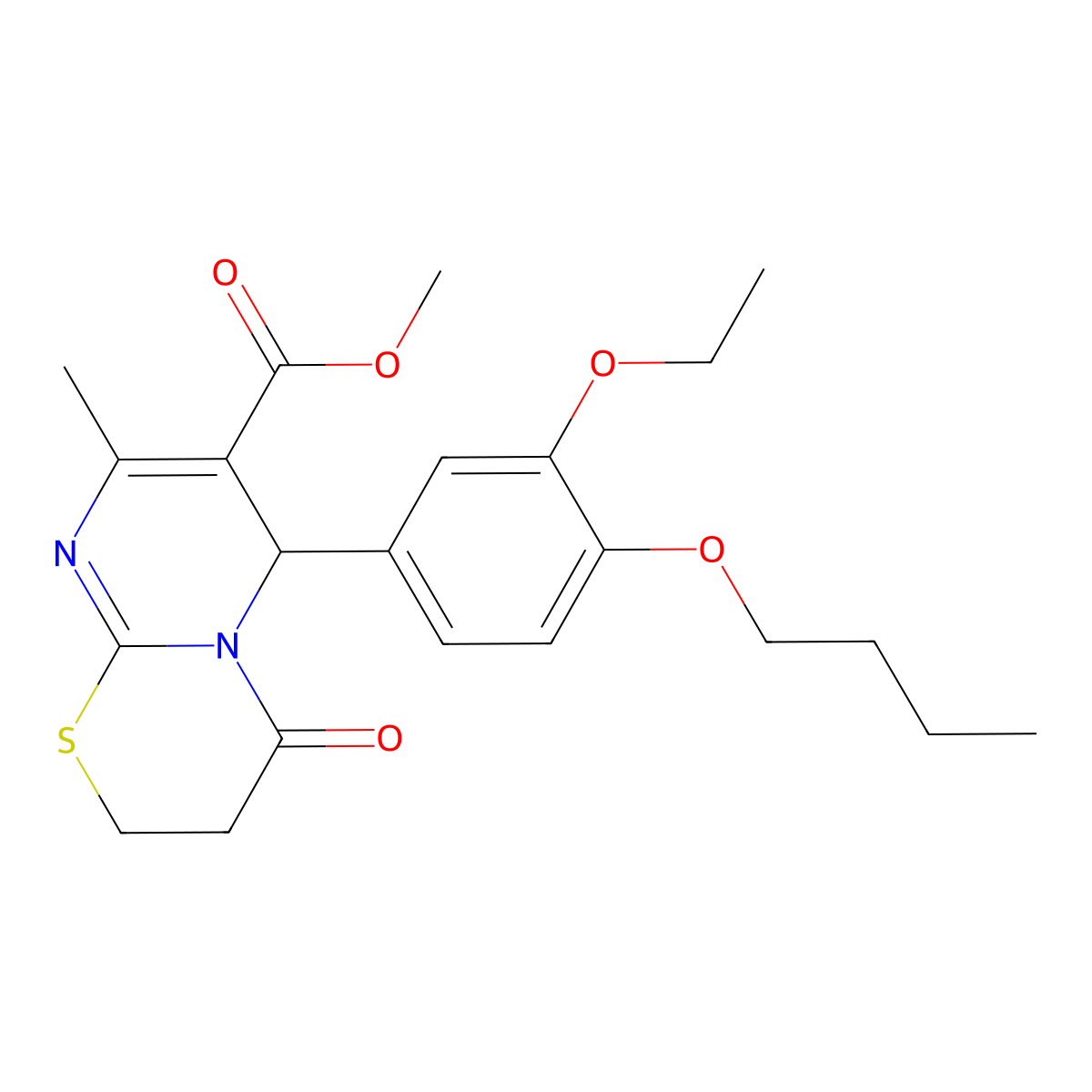 methyl 6-(4-butoxy-3-ethoxyphenyl)-8-methyl-4-oxo-3,4-dihydro-2H,6H-pyrimido[2,1-b][1,3]thiazine-7-carboxylate molecular structure, CAS 620157-34-8