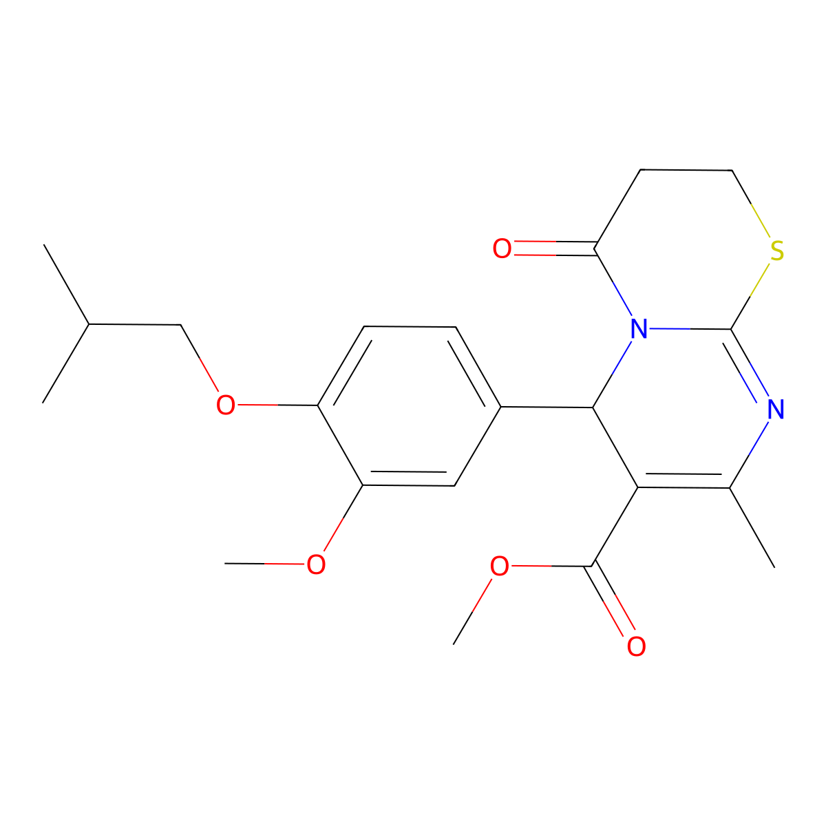methyl 6-(4-isobutoxy-3-methoxyphenyl)-8-methyl-4-oxo-3,4-dihydro-2H,6H-pyrimido[2,1-b][1,3]thiazine-7-carboxylate molecular structure, CAS 620157-40-6