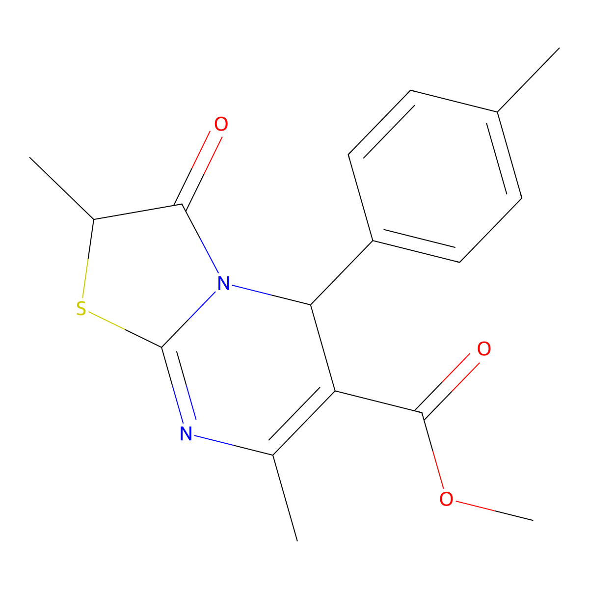 methyl 2,7-dimethyl-5-(4-methylphenyl)-3-oxo-2,3-dihydro-5H-[1,3]thiazolo[3,2-a]pyrimidine-6-carboxylate molecular structure, CAS 620157-47-3