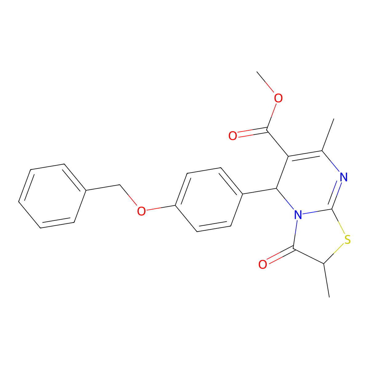 methyl 5-[4-(benzyloxy)phenyl]-2,7-dimethyl-3-oxo-2,3-dihydro-5H-[1,3]thiazolo[3,2-a]pyrimidine-6-carboxylate molecular structure, CAS 620157-52-0