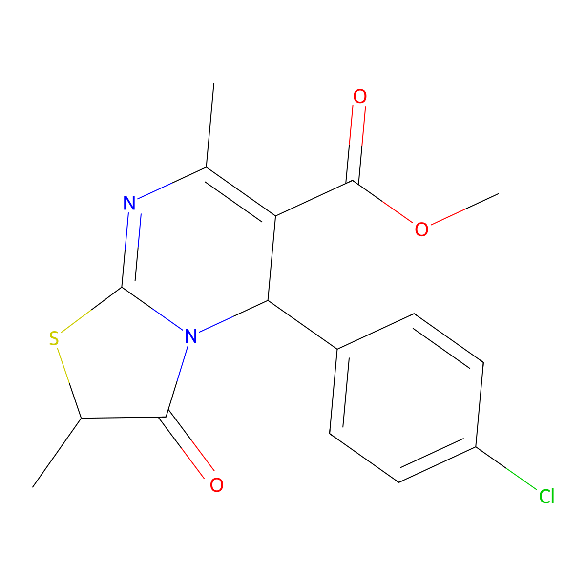 5-(4-Chloro-phenyl)-2,7-dimethyl-3-oxo-2,3-dihydro-5H-thiazolo[3,2-a]pyrimidine- molecular structure, CAS 620157-54-2