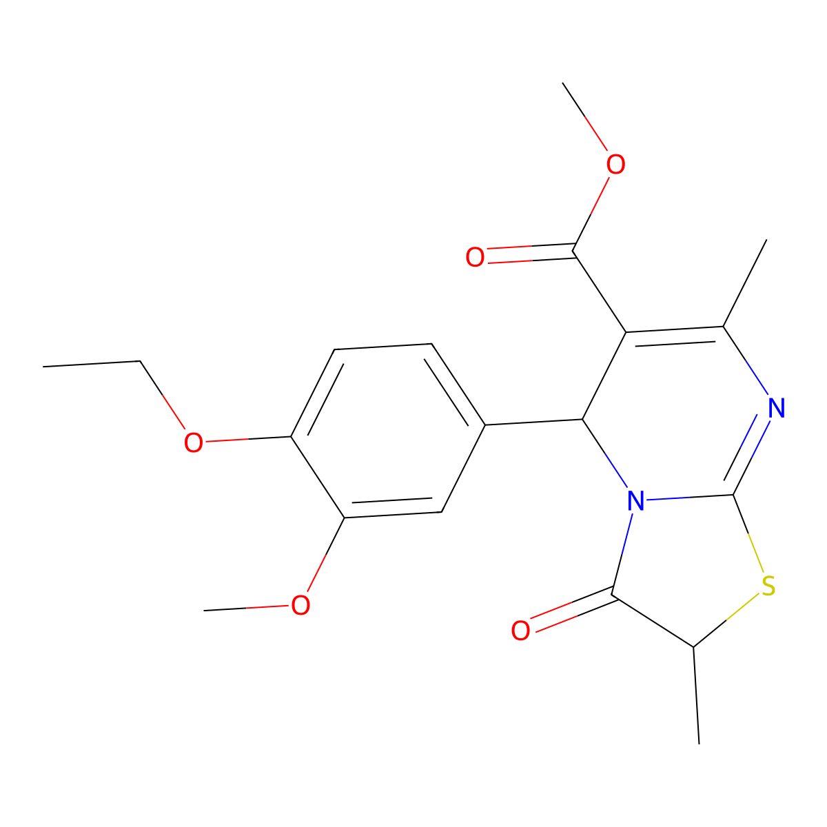 methyl 5-(4-ethoxy-3-methoxyphenyl)-2,7-dimethyl-3-oxo-2,3-dihydro-5H-[1,3]thiazolo[3,2-a]pyrimidine-6-carboxylate molecular structure, CAS 620157-58-6