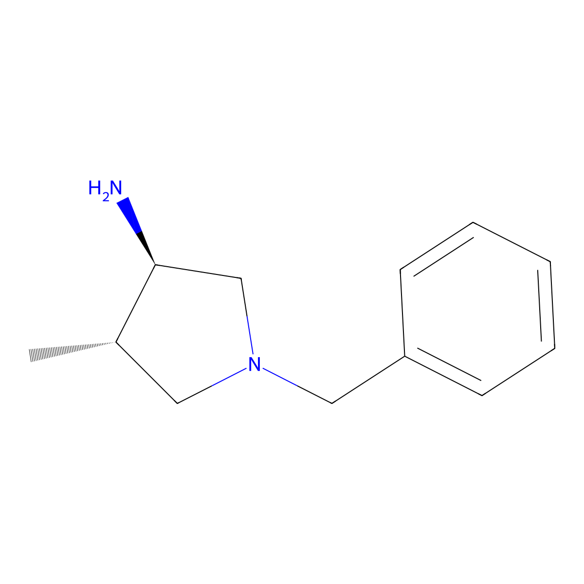 (3R,4S)-1-benzyl-4-methylpyrrolidin-3-amine molecular structure, CAS 620165-94-8