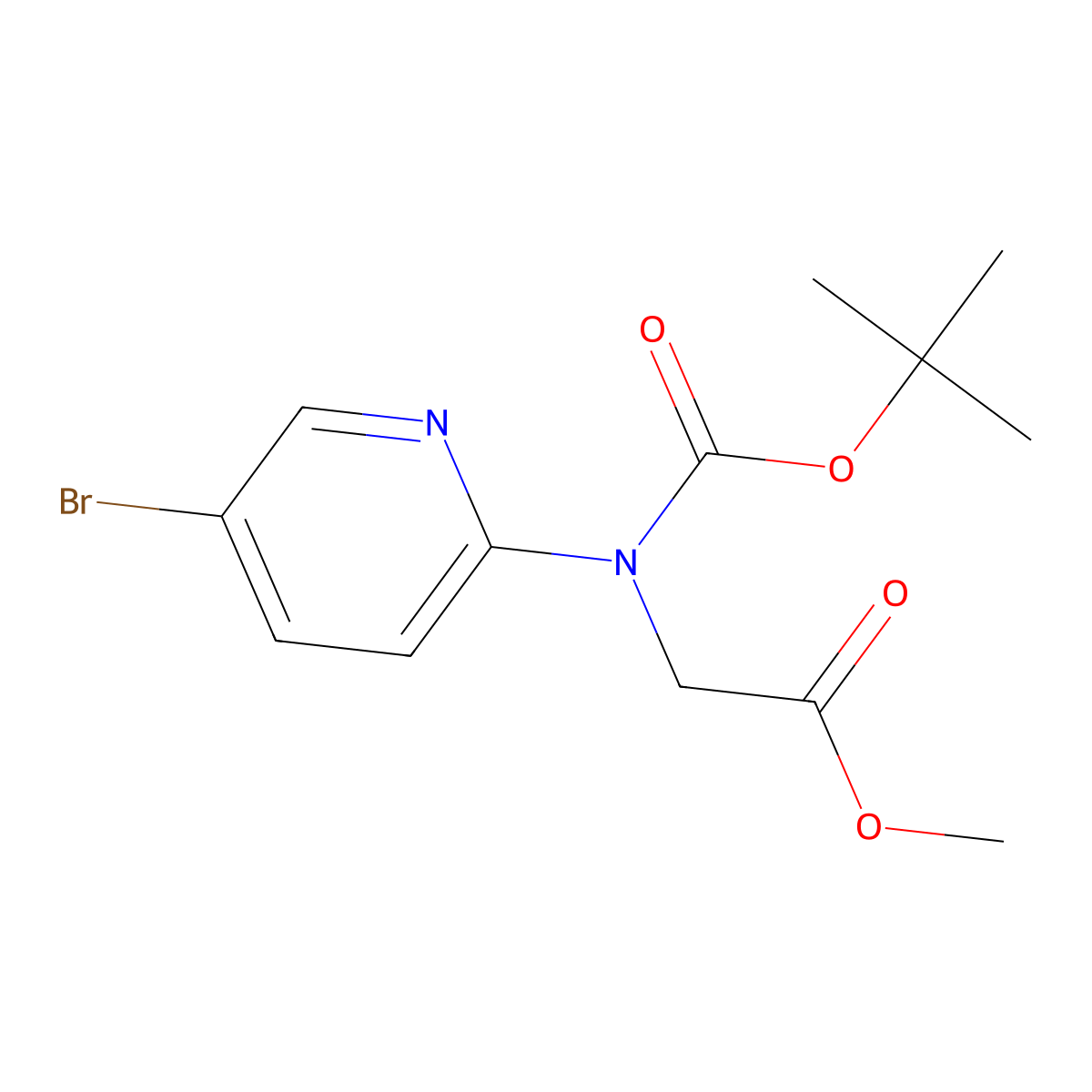 Methyl 2-[(5-bromopyridin-2-yl)[(tert-butoxy)carbonyl]amino]acetate molecular structure, CAS 620175-58-8