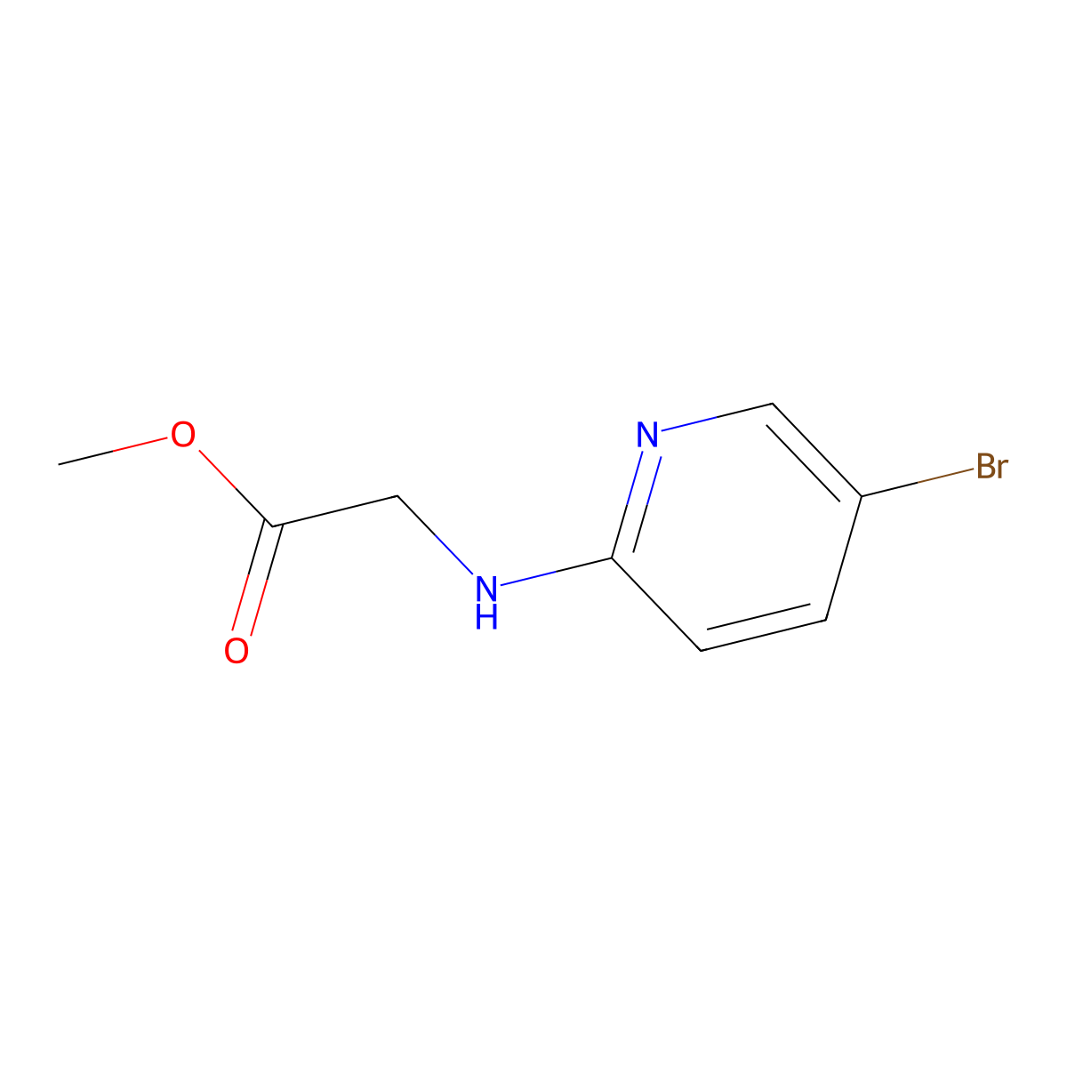 Methyl 2-((5-bromopyridin-2-yl)amino)acetate molecular structure, CAS 620175-59-9