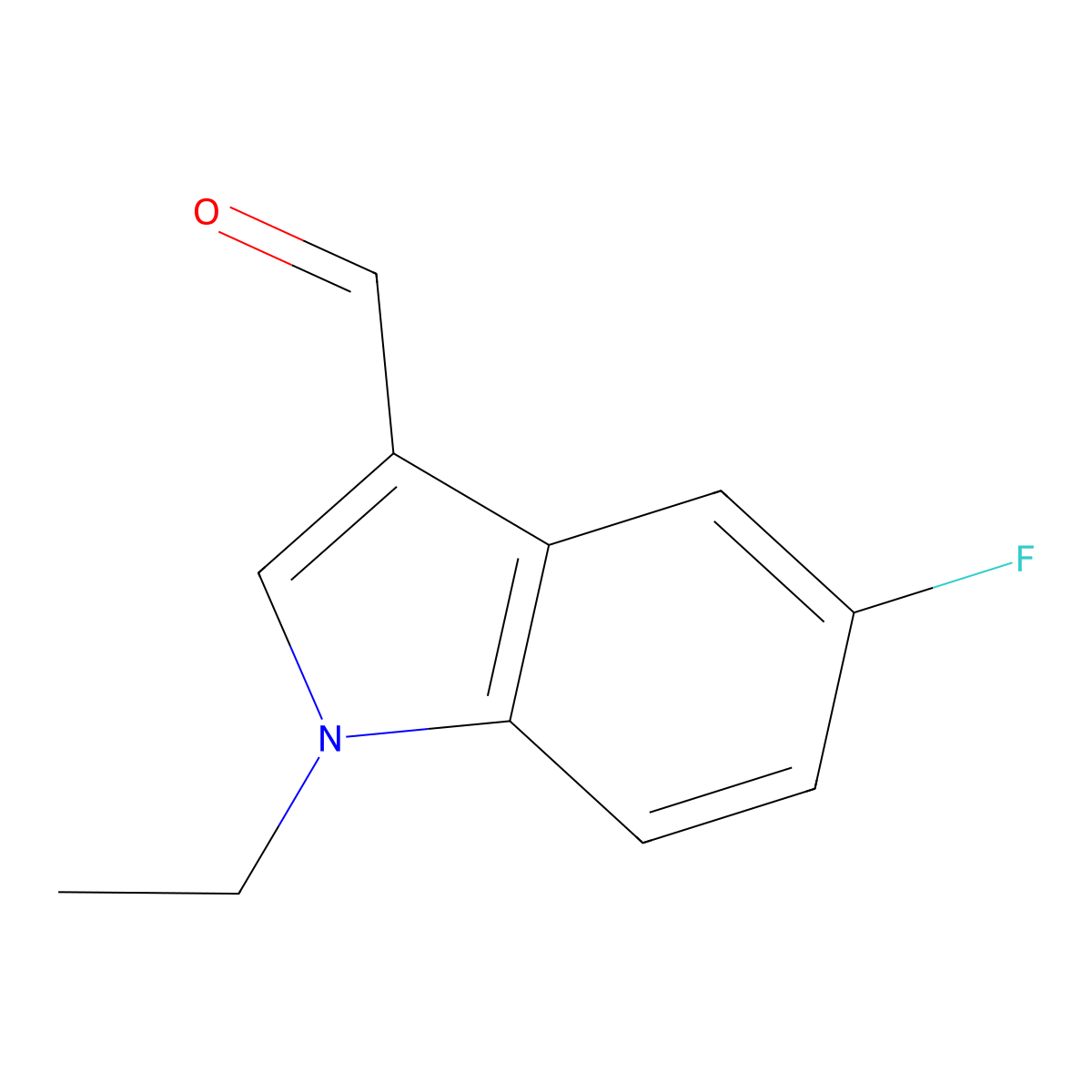 1-ethyl-5-fluoro-1H-indole-3-carbaldehyde molecular structure, CAS 620175-69-1