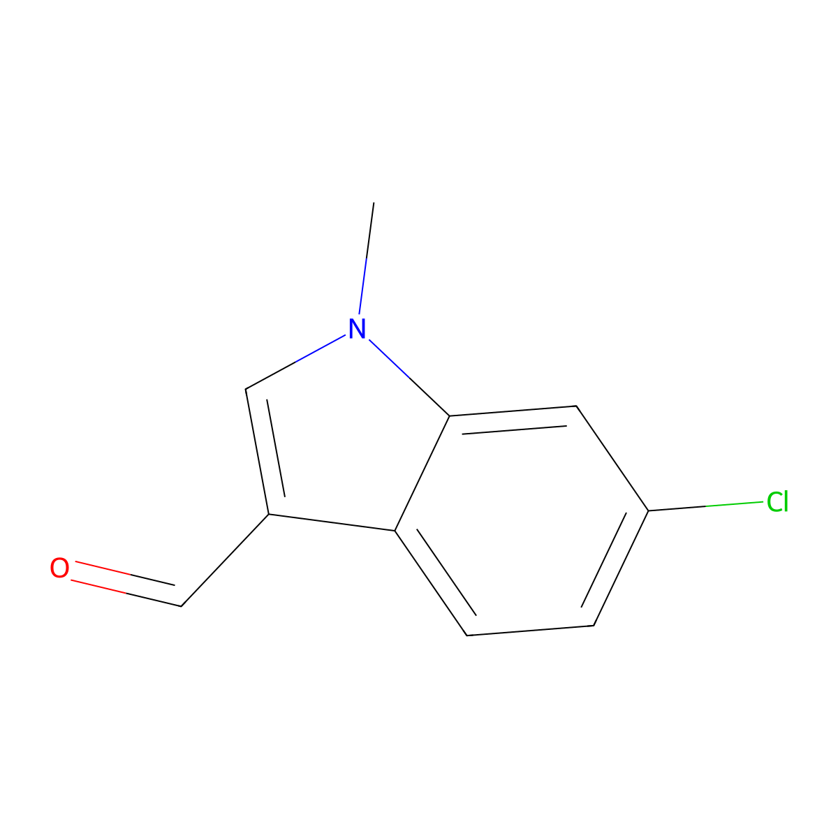 6-chloro-1-methyl-1H-indole-3-carbaldehyde molecular structure, CAS 620175-81-7