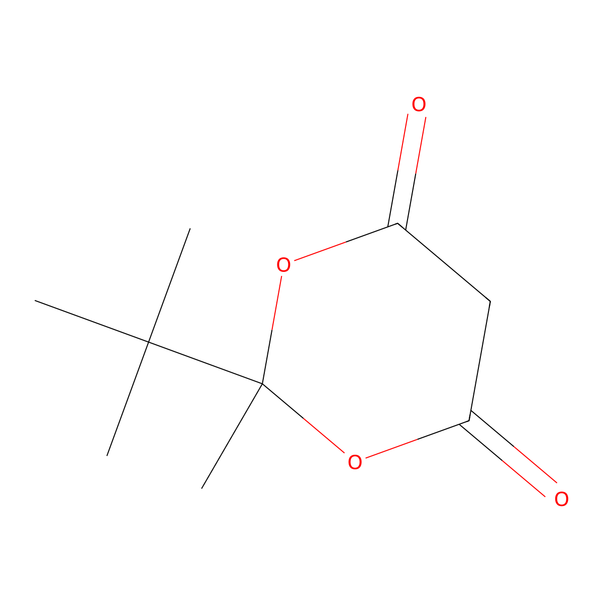2-Tert-butyl-2-methyl-1,3-dioxane-4,6-dione molecular structure, CAS 62018-49-9