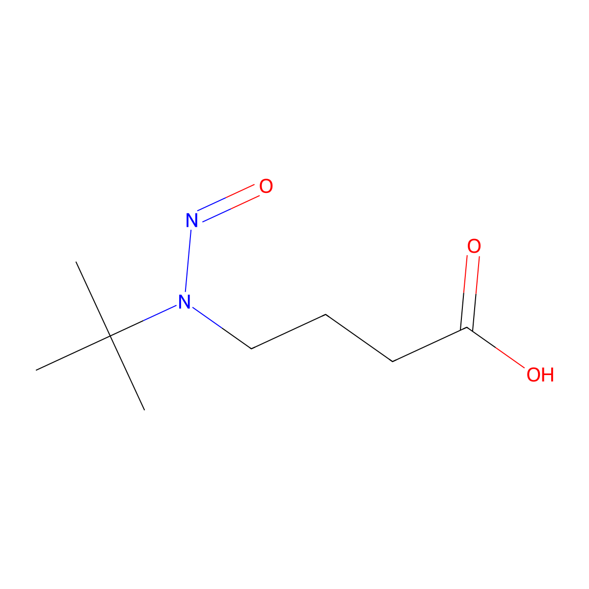Butanoic acid, 4-((1,1-dimethylethyl)nitrosoamino)- molecular structure, CAS 62018-93-3