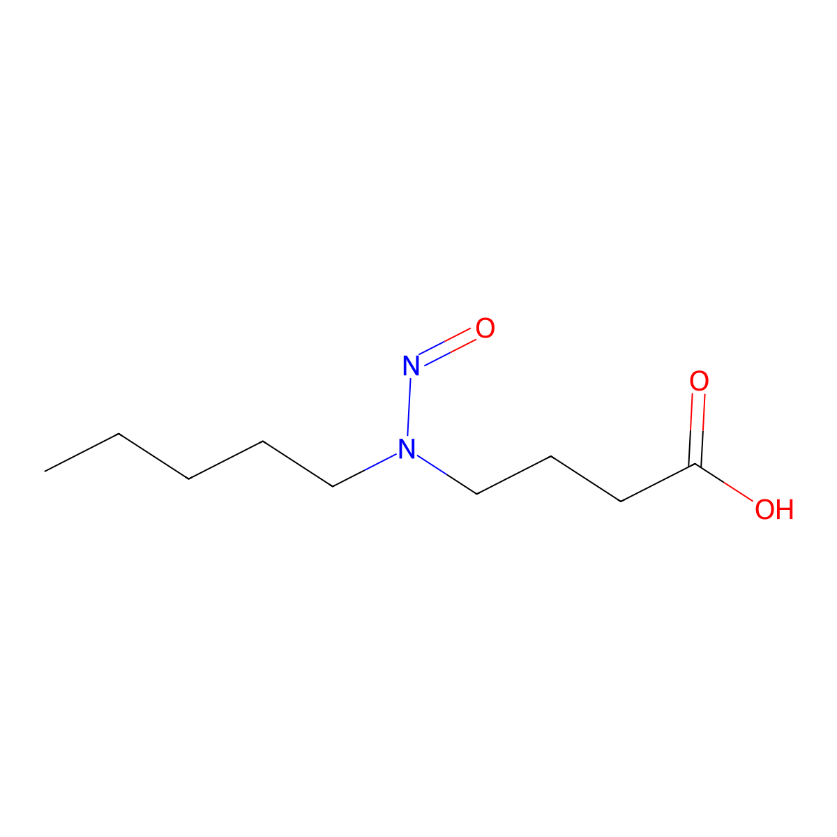 Butyric acid, 4-(N-nitrosopentylamino)- molecular structure, CAS 62018-94-4