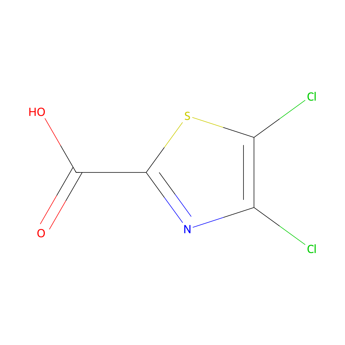 Dichloro-1,3-thiazole-2-carboxylic acid molecular structure, CAS 62019-55-0