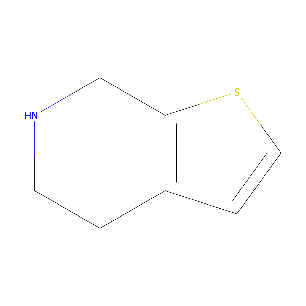 4H,5H,6H,7H-thieno(2,3-c)pyridine molecular structure, CAS 62019-71-0