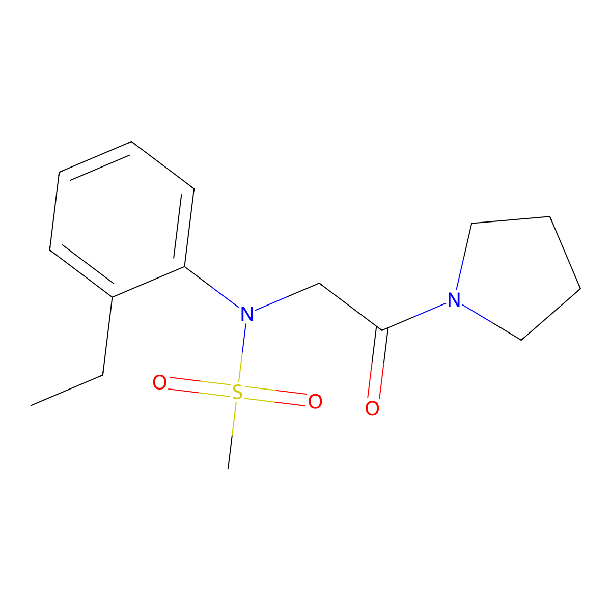 N-(2-Ethyl-phenyl)-N-(2-oxo-2-pyrrolidin-1-yl-ethyl)-methanesulfonamide molecular structure, CAS 6202-35-3