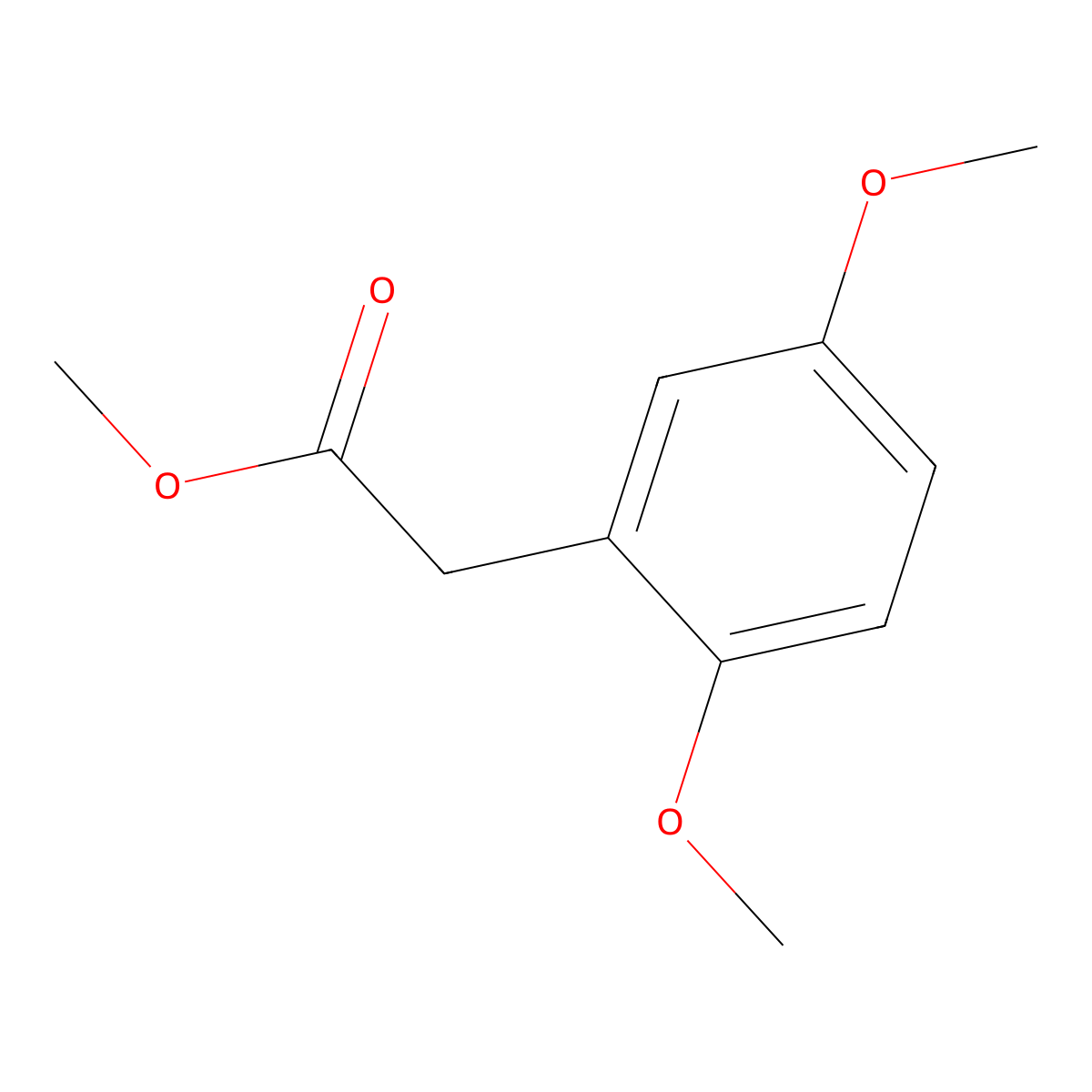 Methyl 2-(2,5-dimethoxyphenyl)acetate molecular structure, CAS 6202-39-7