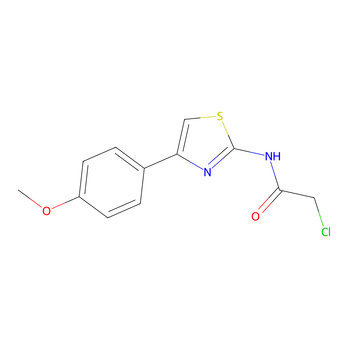2-Chloro-N-(4-(4-methoxyphenyl)-1,3-thiazol-2-yl)acetamide molecular structure, CAS 6202-74-0