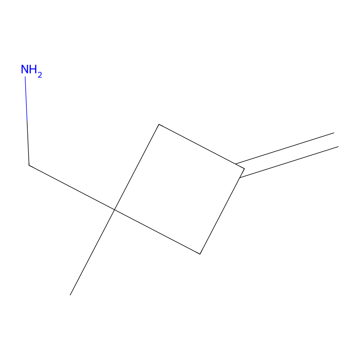 (1-Methyl-3-methylidenecyclobutyl)methanamine molecular structure, CAS 62021-47-0