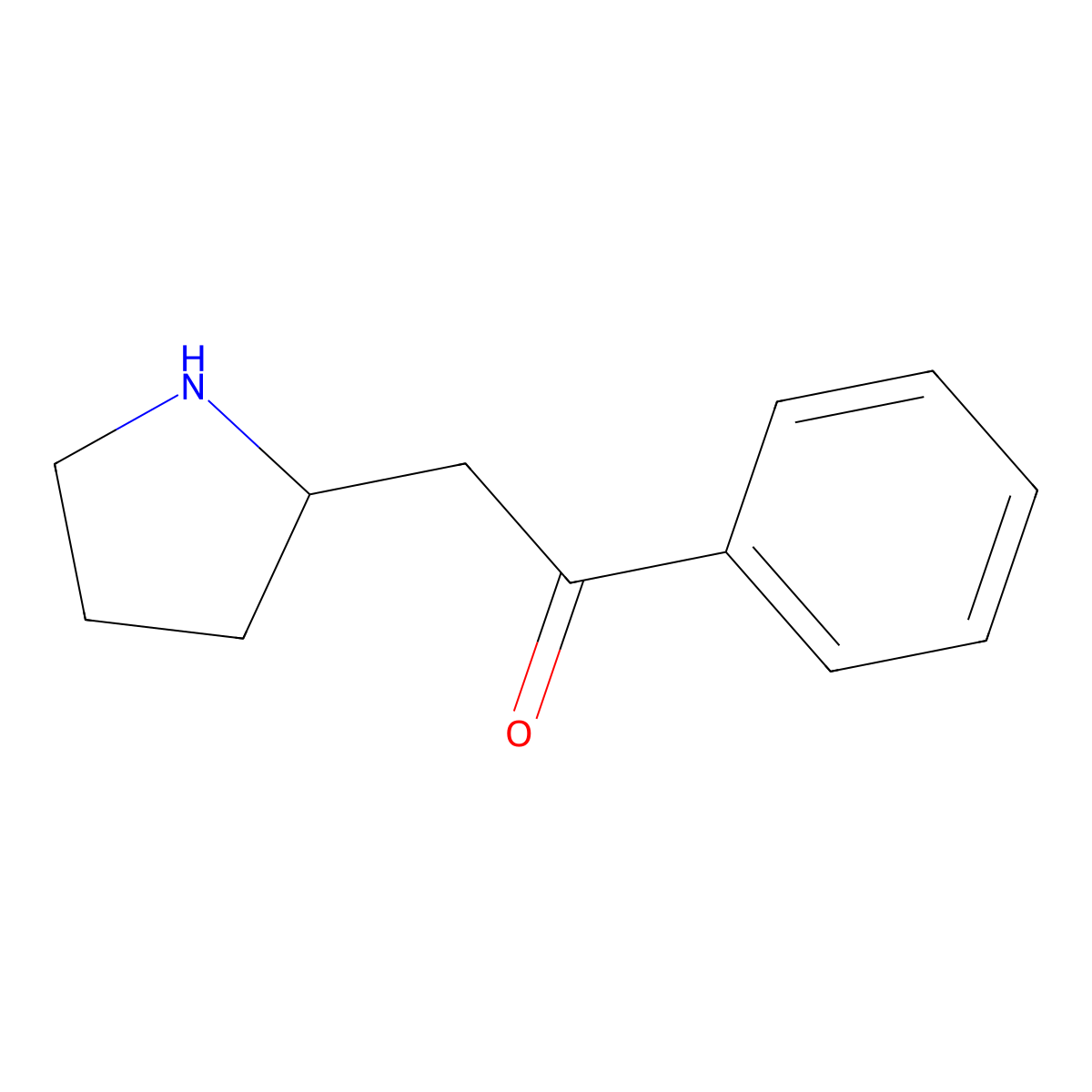 1-Phenyl-2-(pyrrolidin-2-yl)ethan-1-one molecular structure, CAS 62024-31-1