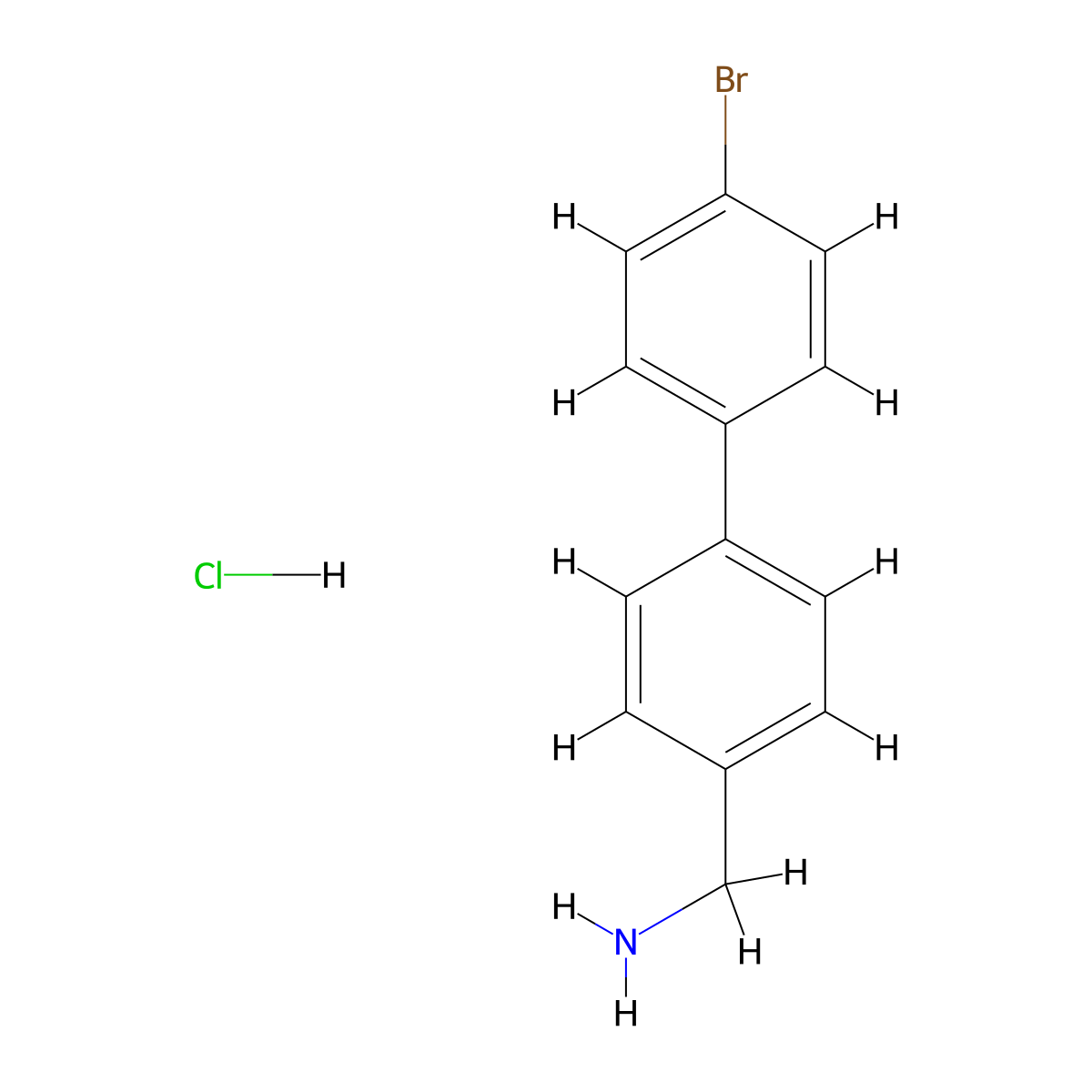 [4-(4-Bromophenyl)phenyl]methanamine hydrochloride molecular structure, CAS 62024-39-9