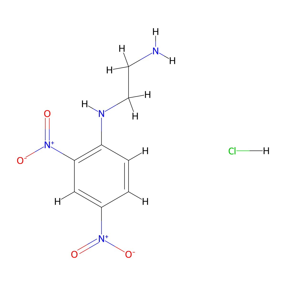 1,2-Ethanediamine, N1-(2,4-dinitrophenyl)-, hydrochloride (1:1) molecular structure, CAS 62024-69-5