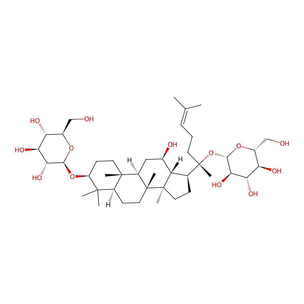 Ginsenoside F2 molecular structure, CAS 62025-49-4
