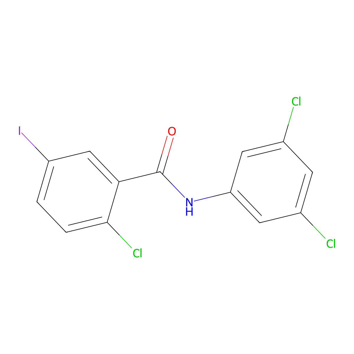 2-chloro-N-(3,5-dichlorophenyl)-5-iodobenzamide molecular structure, CAS 6203-56-1