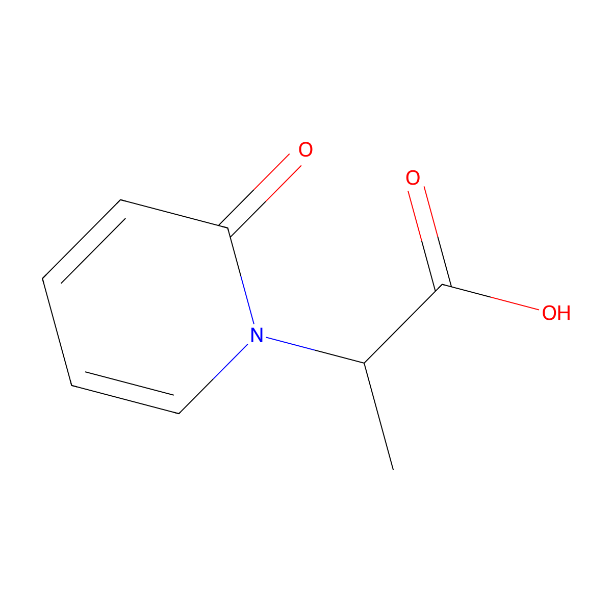 2-(2-Oxopyridin-1(2H)-yl)propanoic acid molecular structure, CAS 62031-77-0