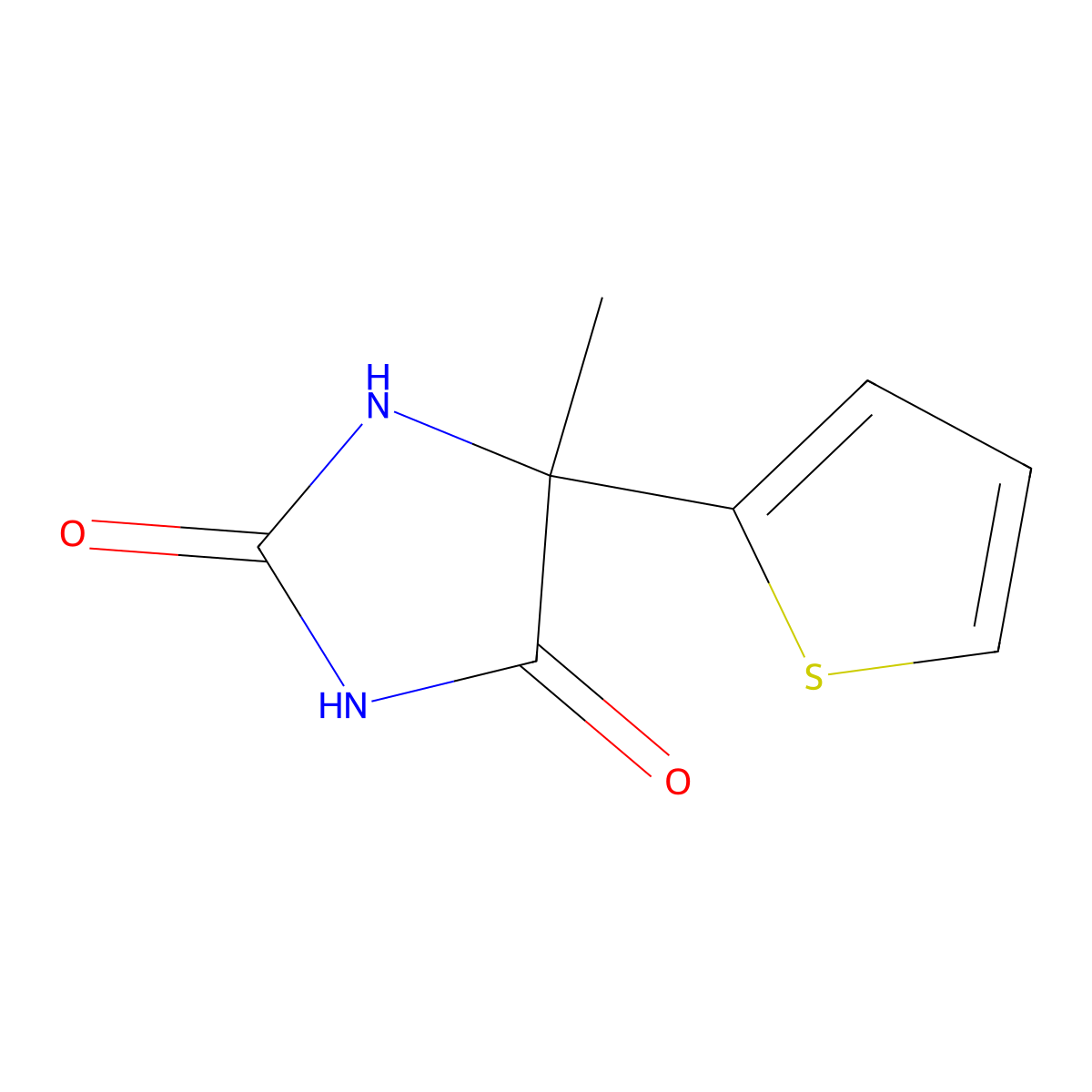 5-Methyl-5-(thiophen-2-yl)imidazolidine-2,4-dione molecular structure, CAS 62031-97-4
