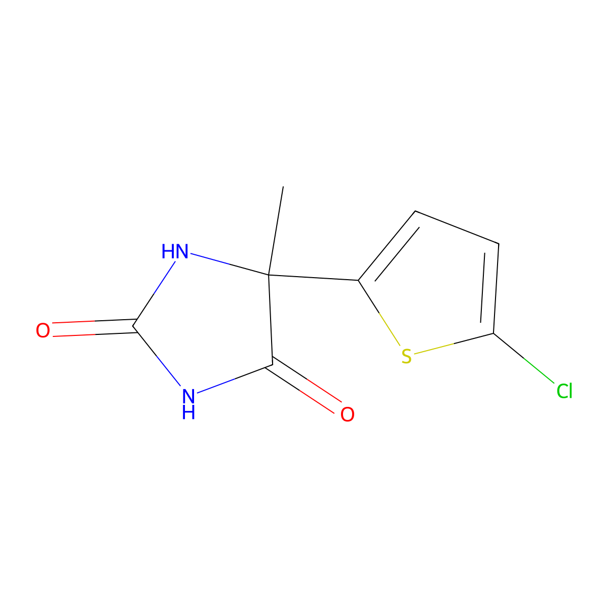5-(5-Chlorothiophen-2-yl)-5-methylimidazolidine-2,4-dione molecular structure, CAS 62032-04-6