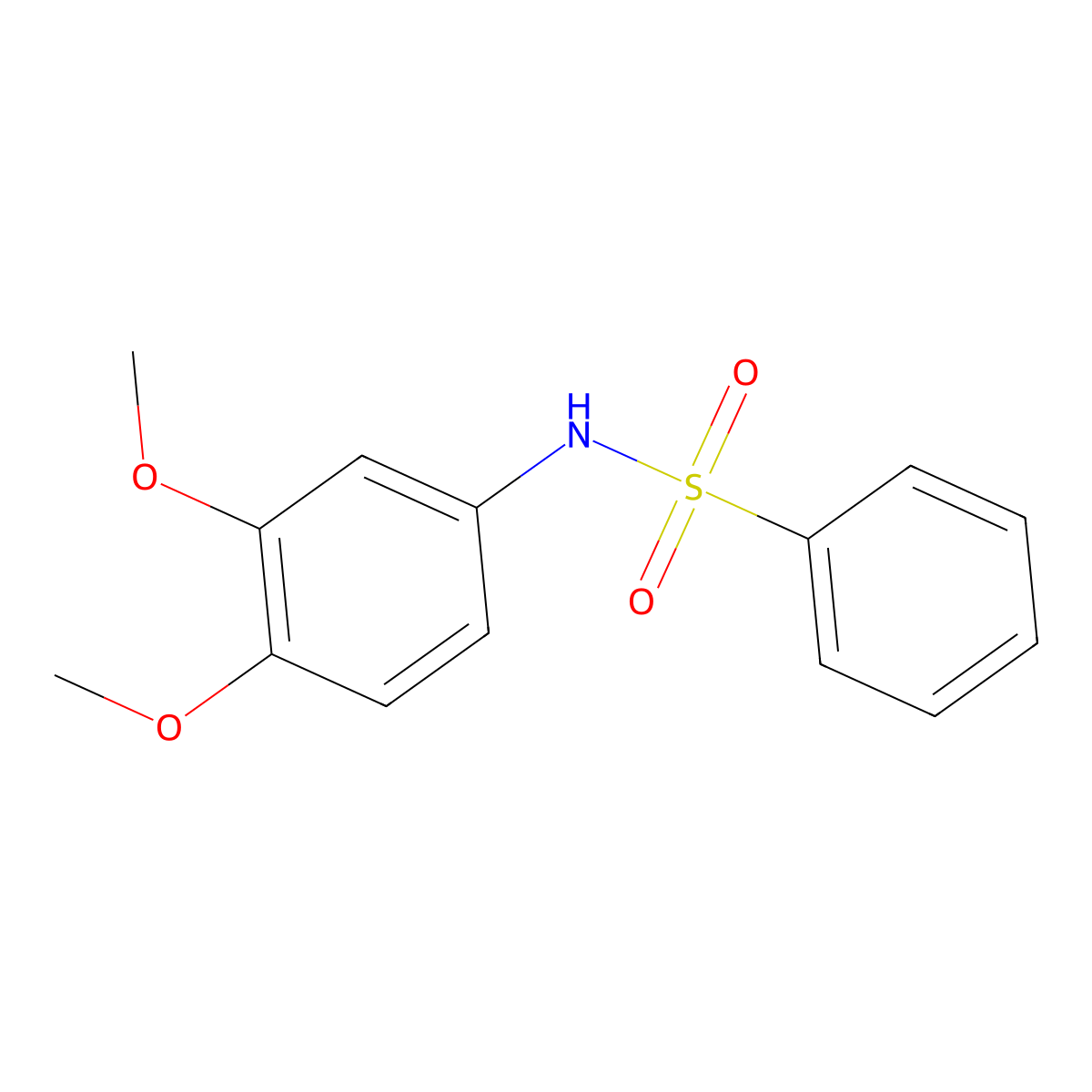 N-(3,4-dimethoxyphenyl)benzenesulfonamide molecular structure, CAS 62035-67-0