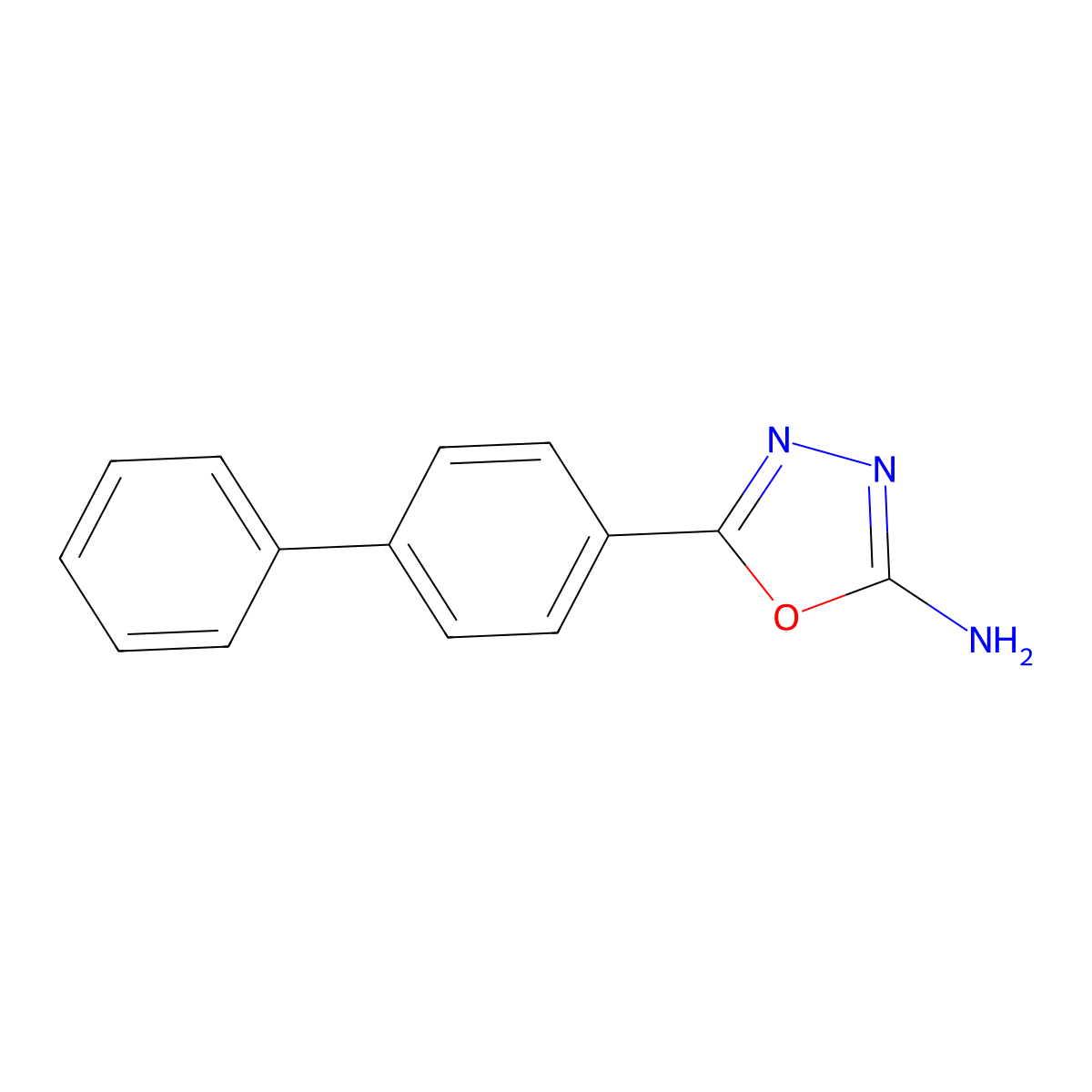 5-Biphenyl-4-yl-1,3,4-oxadiazol-2-amine molecular structure, CAS 62035-97-6