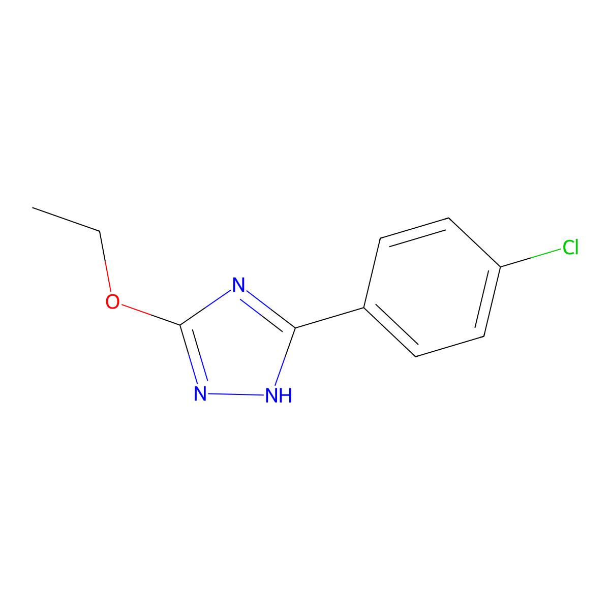1H-1,2,4-Triazole, 3-(4-chlorophenyl)-5-ethoxy- molecular structure, CAS 62036-03-7