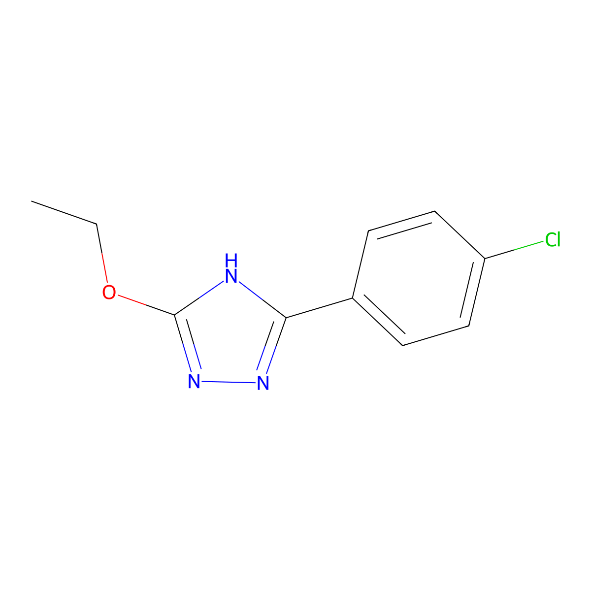 1H-1,2,4-Triazole, 3-(4-chlorophenyl)-5-ethoxy- molecular structure, CAS 62036-03-7