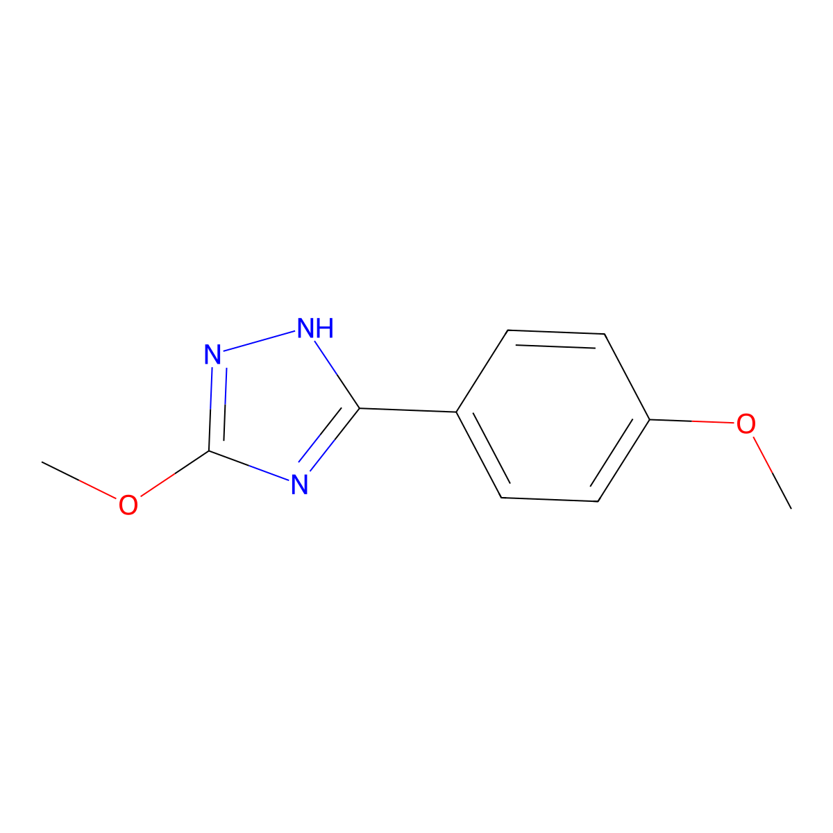 3-Methoxy-5-(4-methoxyphenyl)-1H-1,2,4-triazole molecular structure, CAS 62036-06-0